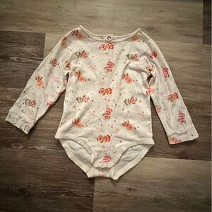 Gymboree White Long Sleeve One-Piece with Multicolor Candy Print